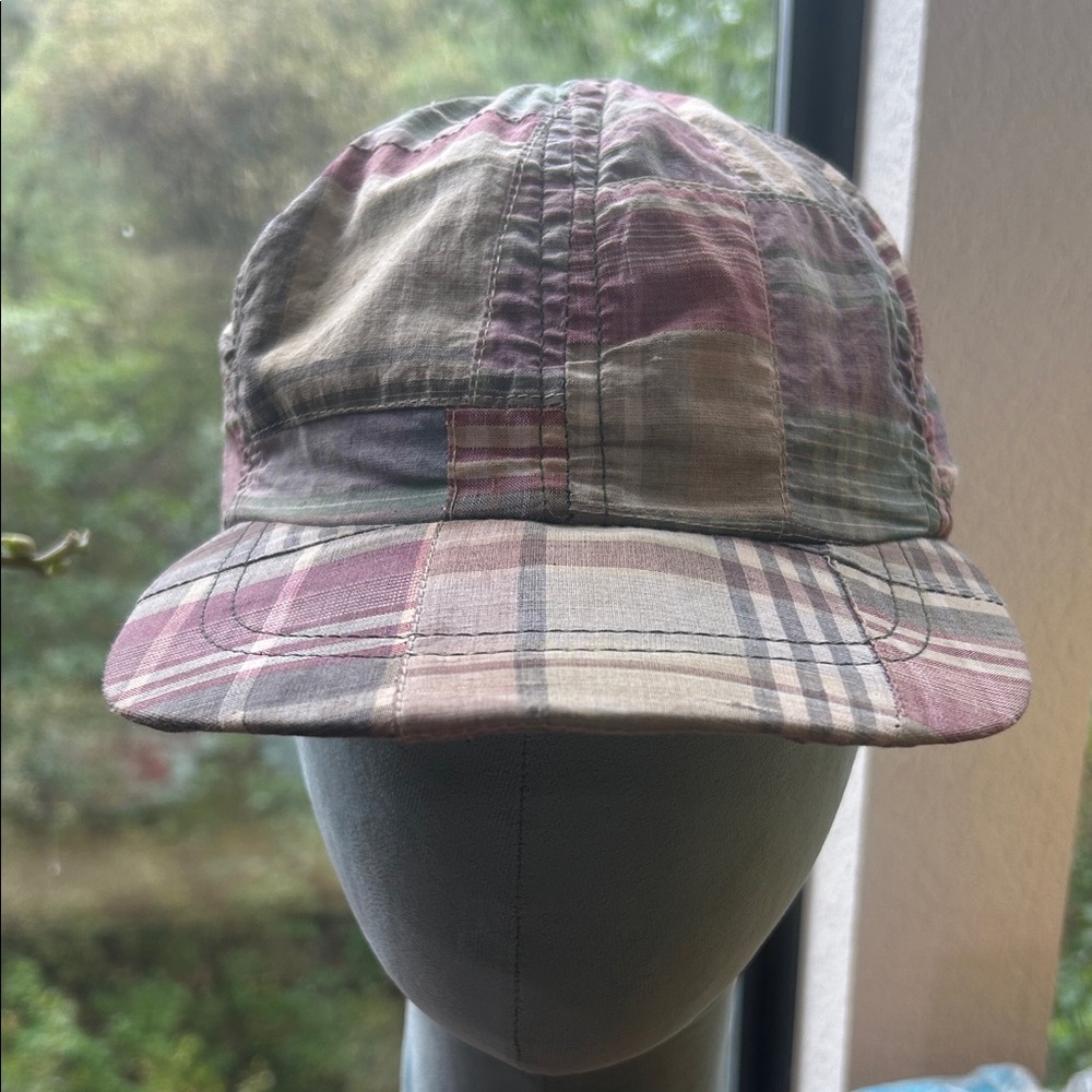 J. Crew real Madras Pastel Plaid Cotton Cap !!